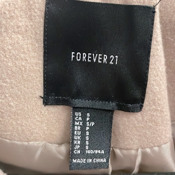 Forever 21 Women’s Cream Tan Taupe Pea Coat - Picture 2 of 3